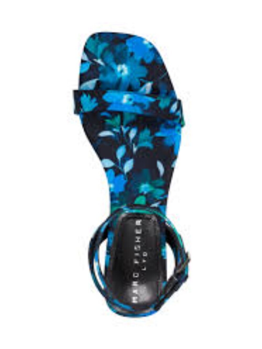 Marc Fisher Floral Alona Kitten Heel Sandals In Dark Blue. Sz: 6.5